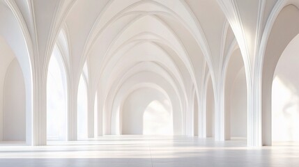 Fototapeta premium Futuristic Abstract Architecture with Elegant White Arches and Design