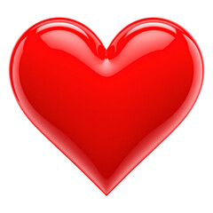 Red Heart Isolated on White Background, 3D Render