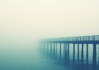Obraz premium Misty Pier at Dawn.