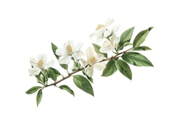 Elegant white flowers on branch