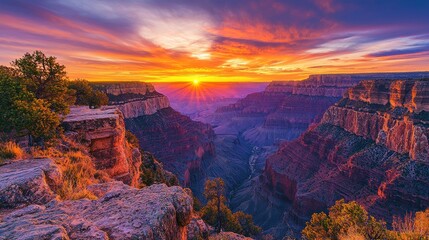 Obraz premium Grand Canyon Sunrise Panorama