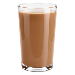 Glass of Chocolate Milk Isolated on White Background