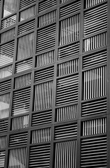Building Seamless Square Facade in Black and White.