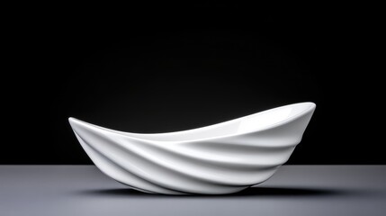 Elegant white ceramic bowl with flowing, wavy design