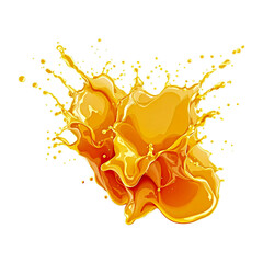 Orange Juice Splash Isolated on White Background