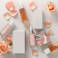 A high-quality skincare mockup featuring sleek and modern cosmetic packaging. Ideal for use in advertisements, social media, and professional design projects.