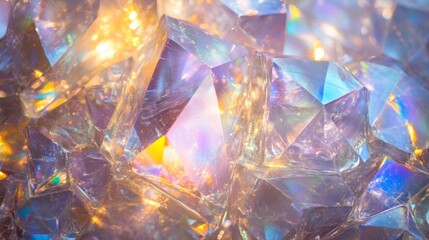 Iridescent Crystals Sparkling With Light