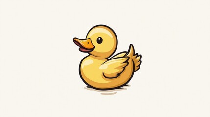 An adorable animal logo featuring a duck. 