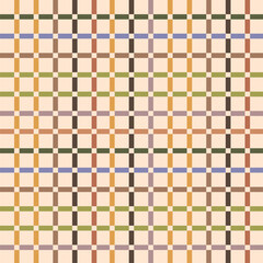 Retro Grid Check Pattern With Muted Earth Tones