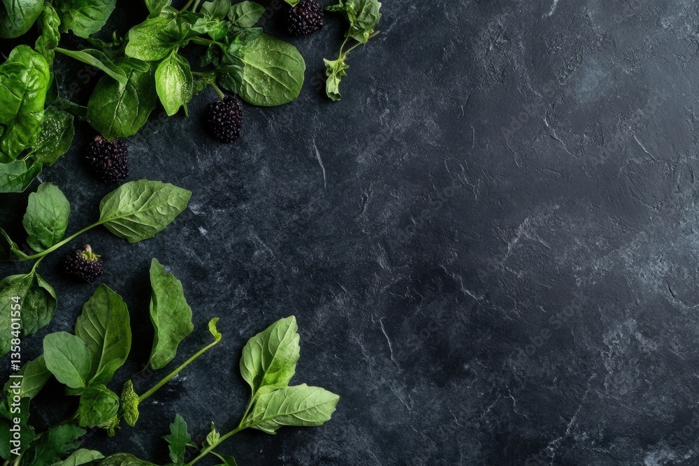 Poster perfectly arranged premium organic vegetables on a dark slate background showcasing farm-to-table ae