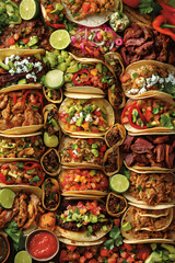 Fototapeta premium A Fiesta of Flavors: Celebrating the Diversity and Creativity of Tacos Across Cultures