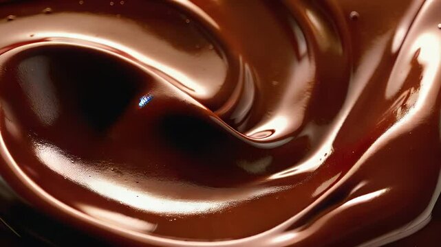 Textura cremosa de chocolate em movimento lento