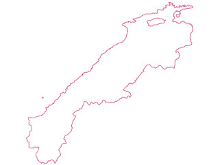 島根県　地図　白　イラスト