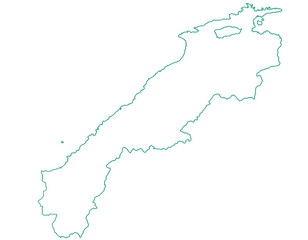 島根県　地図　白　イラスト