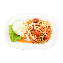 Delicious thai papaya salad thailand food photography vibrant colors top view culinary delight