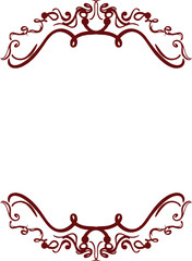 red invitation card artistic vintage border