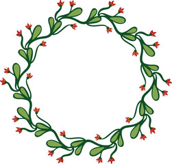 green leaf with red flower photo frame