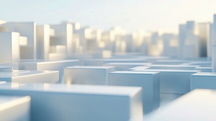 Futuristic Maze of Abstract Architectural Forms in a Complex Environment