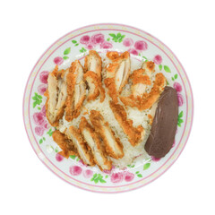 Delicious chicken katsu plate kitchen food photography home setting close-up culinary delight