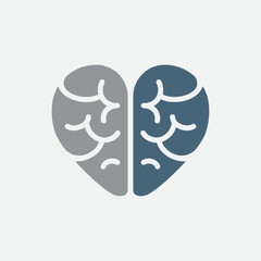 Heart-Brain Balance Logo – Minimal Vector Symbol of Emotional Intelligence and Mental Clarity