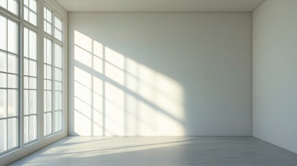 Fototapeta premium Minimalist Office Setup with Simple Furnishings and Natural Light