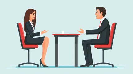 Confident Businesswoman in Job Interview Setting