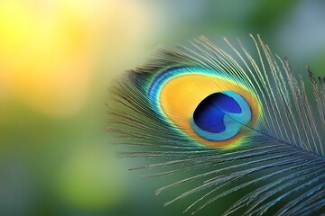 Obraz premium A close up image of a colorful bird feather detail