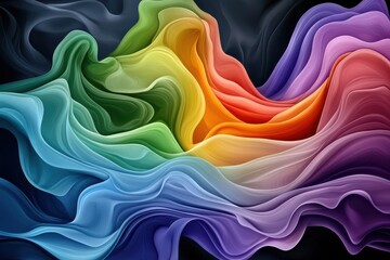 Ethereal Swirling Clouds in a Rainbow of Colors Creating a Digital Sky Filled with Flowing Iridescent Abstract Art