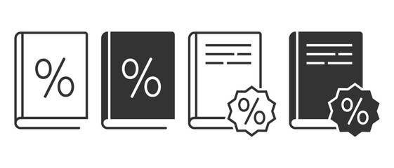 Book discounts icon. illustration vector