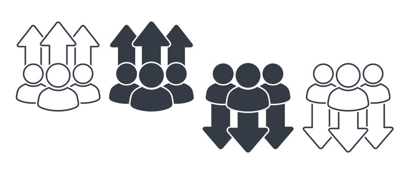 Personal increase decrease icon. Vector illustration