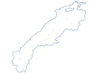 Fototapeta premium 島根県 地図 白 斑点 イラスト