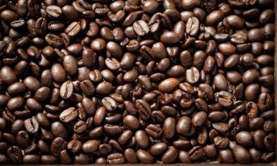Fototapeta premium Dark Roasted Coffee Beans Close Up Texture