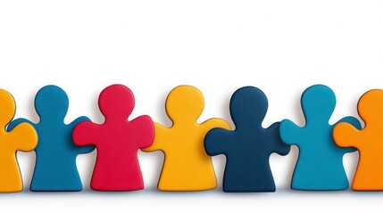 Colorful Paper Figures in Line Representing Diversity and Togetherness