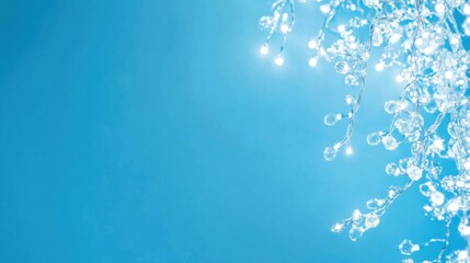 Festive Blue Background with Crystal Lights.
