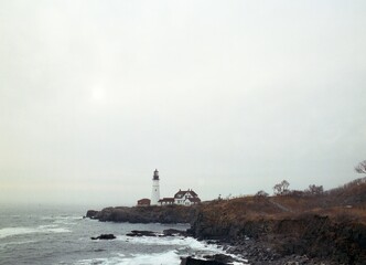 lighthouse in the fog
