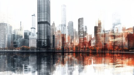 Urban Skyline Reflection.