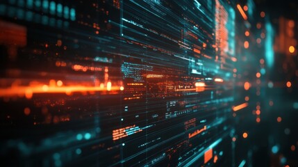 Obraz premium Digital Data Stream Visualization.