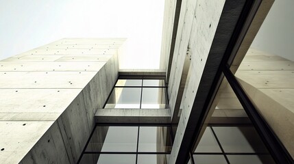 Obraz premium Low Angle Architectural Perspective of Modern Building Design