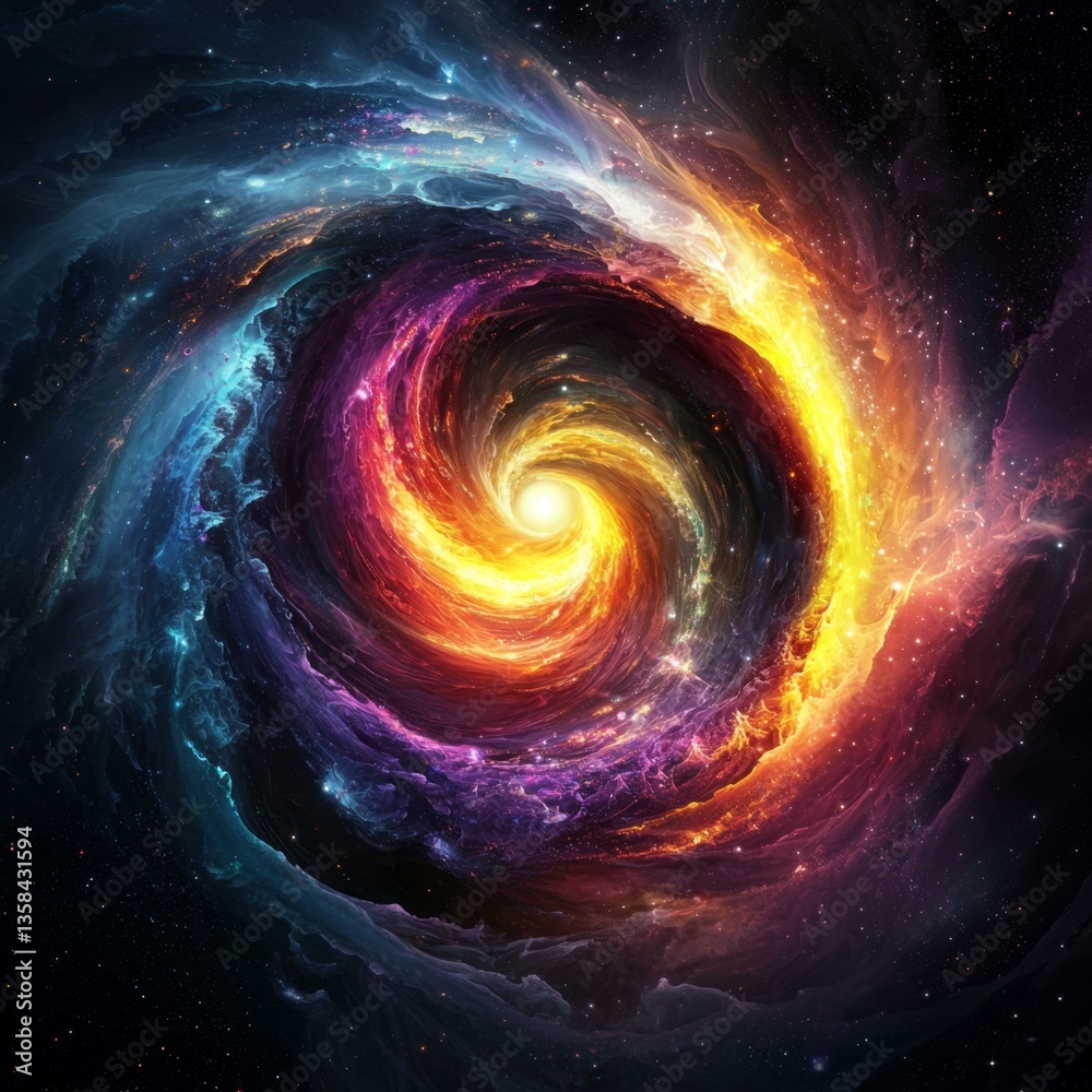 Canvas Prints visualization of cosmic phenomena featuring galaxies and tunnels.