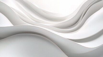 Obraz premium Minimal Abstract Wave Background in Soft White Hues