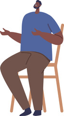 Confused overwhelmed man character vector illustration