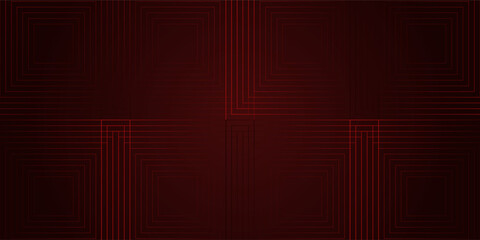 Obraz premium Dark red background. Modern abstract square lines presentation background. Luxury paper cut background. eps10