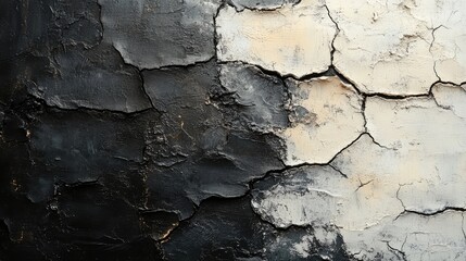 Cracked Black and White Wall Texture