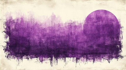 Purple sunset landscape, textured art, background design
