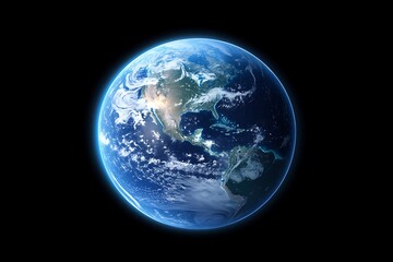 Fototapeta premium Earth Globe with Night Space Background.