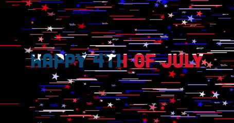 Festive stars and stripes celebrating Independence Day with Happy 4th of July text