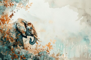 Forests background elephant art wildlife.