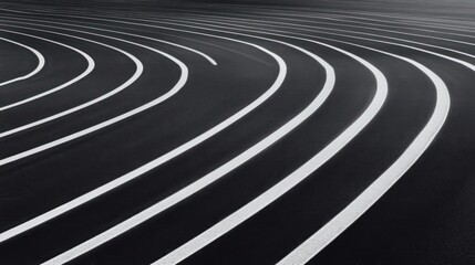 Abstract Curves of a Running Track: Black and White Lanes