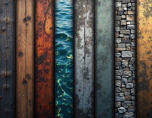 Fototapeta premium A colorful display of various natural textures and materials