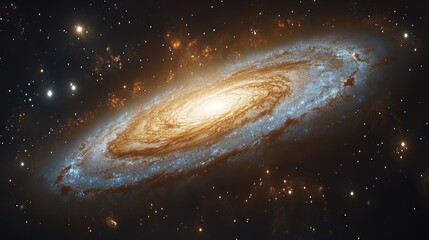 Spiral galaxy in deep space, cosmic background, science